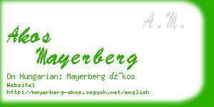 akos mayerberg business card